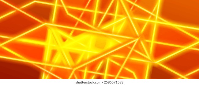 Abstract neon background in orange color. Stock vector illustration.