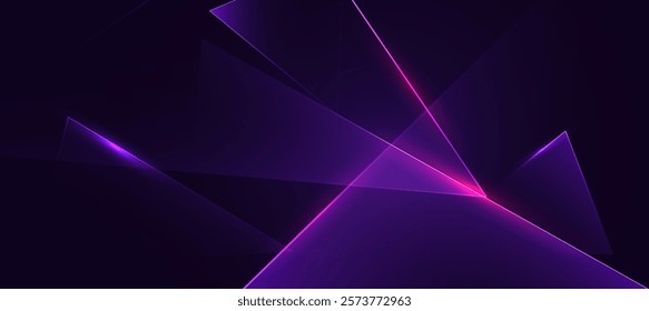 Abstract neon background, purple polygon elegant background vector illustration, banner business product present