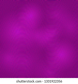 Abstract neon background. Retro 1980 style bright wavy background. Synthwave sci-fi backdrop. Easy to edit template for your design. Vector illustration.
