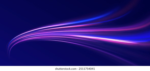 Abstractas fondo de neón con alambres brillantes. Diseño de movimiento. Espacio mágico vacío. Concepto de tecnología de alta velocidad panorámica, fondo abstracto ligero.