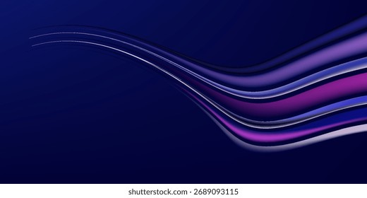 Abstractas fondo de neón con alambres brillantes. Diseño de movimiento. Espacio mágico vacío. Concepto de tecnología de alta velocidad panorámica, fondo abstracto ligero.