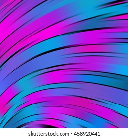 Abstract neon background with smooth lines. Color waves, pattern, art, technology wallpaper, technology background.  Vector illustration. Pink, blue colors. 