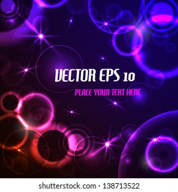 Abstract neon background. Vector illustration, music, dance event illustration