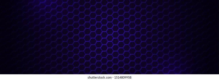 Abstract neon background with violet light, line and texture. Vector banner design