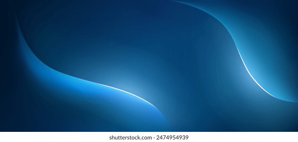 Abstractas fondo de neón con líneas onduladas u ondas brillantes, pared de tono azul oscuro, borde brillante con lámparas led, Fondo de pantalla futurista, patrón de arte de la cubierta, elegante textura de Anuncio, lujo.