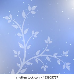 Abstract neon background -  young tree with bright  flashes 