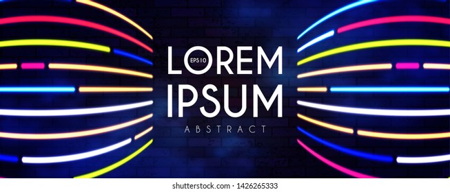 Abstract Neon Beams Background. Colorful Futuristic Space.