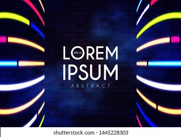 Abstract Neon Beams Background. Colorful Futuristic Space.