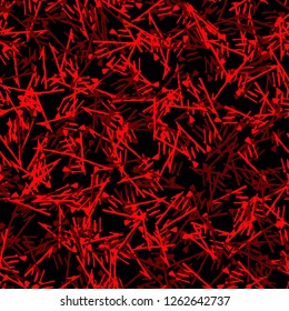 Abstract neon black background with different lines in bright red color. Bright and colorful, 80s and 90s style. Vector seamless pattern with blurred effect can be used as backdrop, print or wallpaper