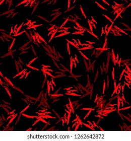 Abstract neon black background with different lines in bright red color. Bright and colorful, 80s and 90s style. Vector seamless pattern with blurred effect can be used as backdrop, print or wallpaper