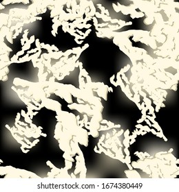 Abstract neon black background with different lines in bright white color. Bright and colorful. Vector seamless pattern with blurred effect can be used as backdrop, print or wallpaper
