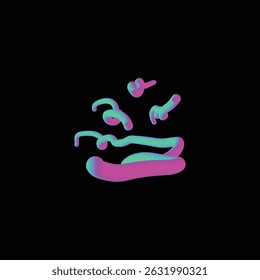 Abstract Neon Blob Art: Vivid, vibrant, and dynamic neon pink and teal blobs form an abstract composition against a black background. The shapes suggest movement and energy. 