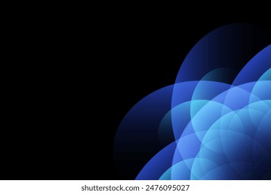 Abstract Neon Blue Glowing Frame Isolated On Black Background. Vector Illustration