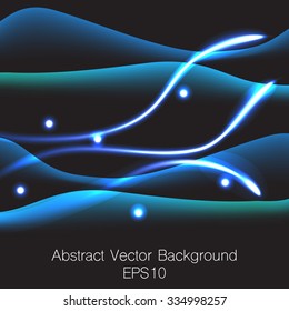 Abstract neon blue lines. Vector illustration