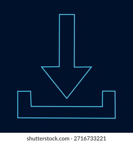 Abstraktes Neonblau-Upload-Symbol - Minimalistischer Vektor
