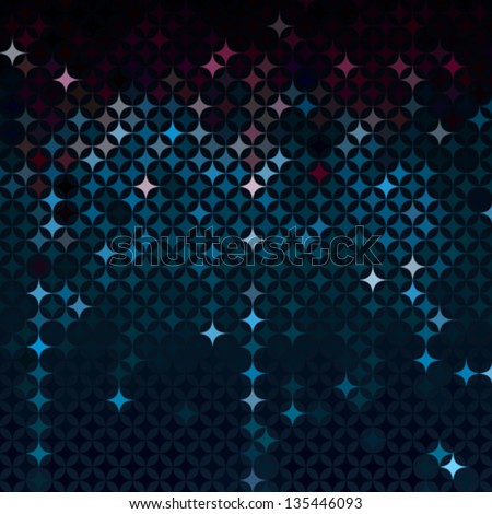 Abstract neon blue vector detailed background with colorful elements like bursting stars or glittering gemstones. Background image for a spa website, night club flyer, wallpaper, music poster