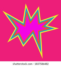 An abstract neon burst talk bubble background image.
