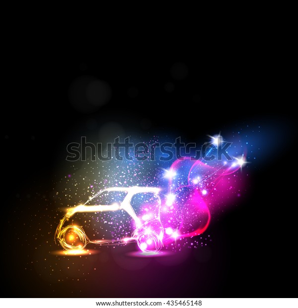 abstract neon car easy all\
editable