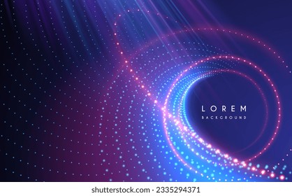 Abstract neon circle light dots background