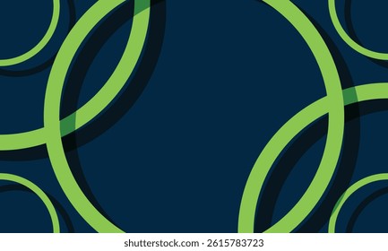 Abstract neon circle lines on dark blue background. Geometric stripe line art design. Modern shiny color lines. Futuristic technology concept. Suit for poster, cover, banner, brochure, website