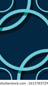 Abstract neon circle lines on dark blue background. Geometric stripe line art design. Modern shiny color lines. Futuristic technology concept. Suit for poster, cover, banner, brochure, website