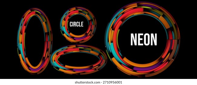 Diseño de fondo Abstractas de Formas de círculo de neón con Colores modernos