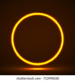 Abstract neon circle. Vector geometric element
