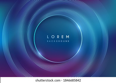 Abstract neon color circle lines background