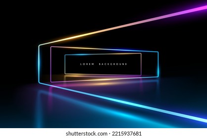 Abstract neon color frames background