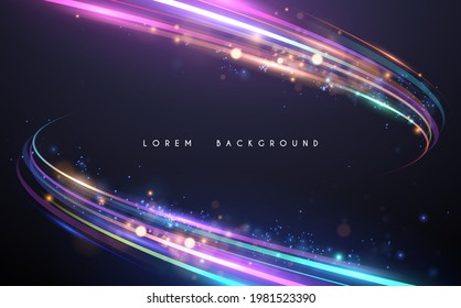 Abstract neon color glowing lines background