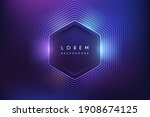 Abstract neon color hexagon background with light effect