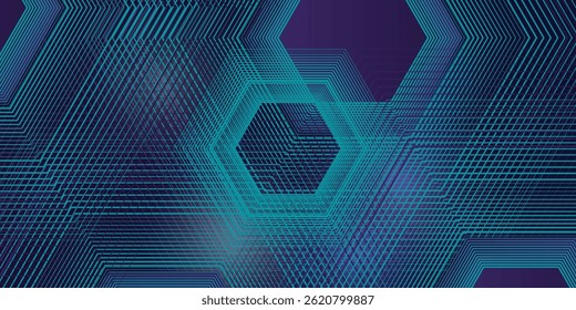 Abstract neon color hexagon background with light effect