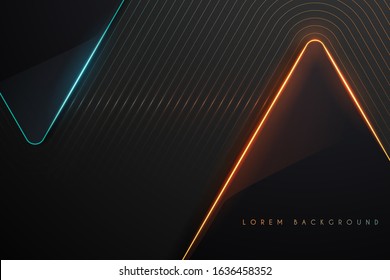 Abstract neon color light tiangle shape background