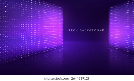 Abstract neon color lights background. Futuristic tech background with glowing light effect.Vector illustration.