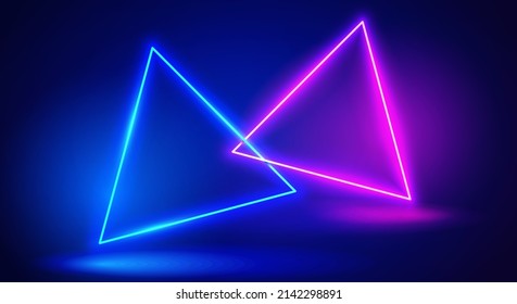 Abstract Neon Color Triangle Background