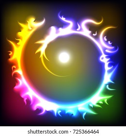 Abstract neon colorful circle. Vector illustration.