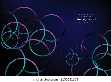 se puede utilizar la forma de anillo de contraste de neón abstracto grande y pequeña en fondo azul gradiente para la tecnología de presentación de plantillas de sitio web pintas vectoriales de cuadros.