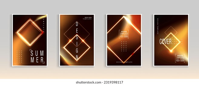 Abstract neon cover template. diamond shape with neon splash. abstract background with liquid gradient. applicable for banner design, cover, invitation, party flyer. vector design.