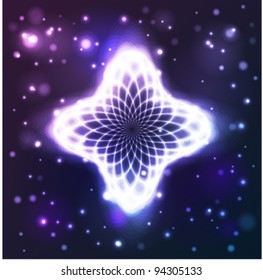 abstract neon cross element vector