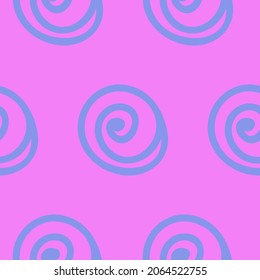 Abstract neon curl seamless pattern, abstract vector illustration