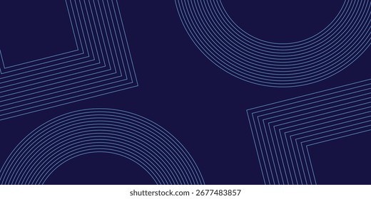 La curva de neón abstracta y la forma de la geometría con el fondo azul marino del gradiente se pueden utilizar para el Sitio web