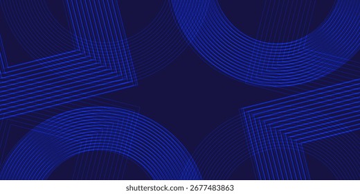 abstract neon curve and geometry shape with gradient navy blue background can be use for websitetemplate food and drink label technology advertisement and presentation.


