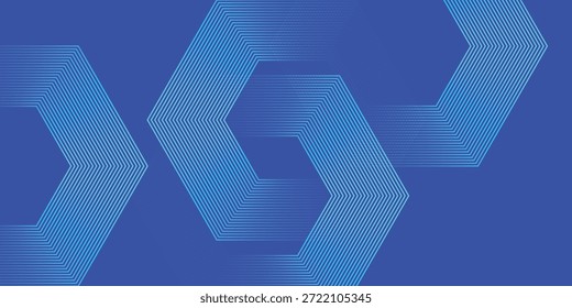 Abstraktes Hexagon-Gitter mit Neon-Cyan-Verriegelung auf lebendigem, royal-blauem Hintergrund