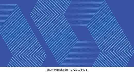 Abstraktes Hexagon-Gitter mit Neon-Cyan-Verriegelung auf lebendigem, royal-blauem Hintergrund
