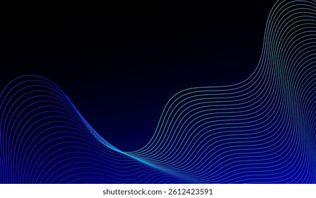 Abstract Neon Dark Blue Light Line Background