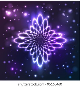 abstract neon flower vector