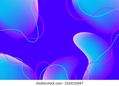 abstract neon fluid sphere with flow line and curve on blue background can be use for technology product advertisment package design food and beverage label vector eps.
