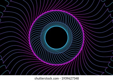 Resumen del patrón fractal neón de fondo del vector de la línea geométrica.