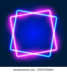 Abstrakter Neonrahmen auf dunklem Hintergrund, Vektorgrafik.