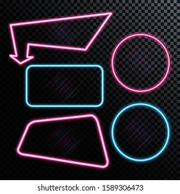 Abstract Neon Frame Template on Dark Background Vector Illustration EPS10